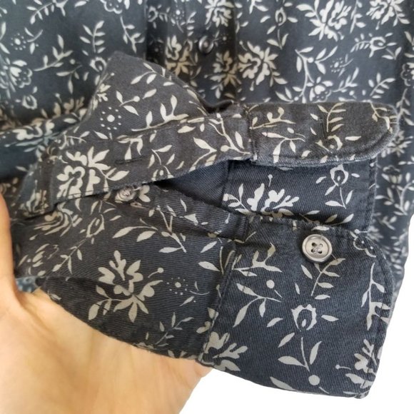 Abercrombie & Fitch Mens M Black Floral Long Sleev - Picture 4 of 8